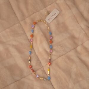 Betsey Johnson Necklace with Multicolor Beads And Pencils